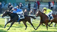Millau and jockey Olivier Peslier on their way to win the Prix Contessina in Fontainbleu. Pic: Scoopdyga