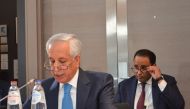 Minister of State for Foreign Affairs H E Sultan bin Saad Al Muraikhi attending UNRWA ministerial conference in Brussels, yesterday.
