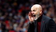 November 24, 2021 AC Milan coach Stefano Pioli reacts REUTERS/Juan Medina/File Photo