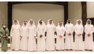 President of the Qatar Cycling and Triathlon Federation (QCTF) Dr Muhammad Jaham Al Kuwari and QCTF officials pose for a photograph after the General Assembly held at the Qatar Olympic Committee.