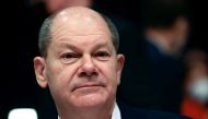 German Chancellor Olaf Scholz attends a hybrid party congress of Germany's Social Democratic Party (SPD) in Berlin, Germany, December 11, 2021. REUTERS/Hannibal Hanschke