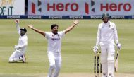 India's Shardul Thakur and Rishabh Pant appeal successfully for the wicket of South Africa's Rassie van der Dussen Reuters/Rogan Ward
