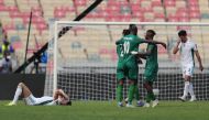 Sierra Leone players celebrate after the match REUTERS/Thaier Al-Sudani
