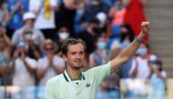Russia's Daniil Medvedev celebrates winning his third round match against Netherlands' Botic van de Zandschulp Reuters/Loren Elliott