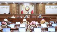 Shura Council Speaker H E Hassan bin Abdullah Al Ghanim chairing the weekly meeting. 
