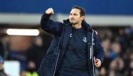 Everton manager Frank Lampard celebrates after the match REUTERS/Peter Powell
