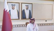 H E Major-General Abdulaziz bin Faisal Al Thani during the meeting.   
