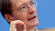 German Health Minister Karl Lauterbach attends a news conference on the current situation regarding the coronavirus disease (COVID-19) pandemic, in Berlin, Germany, February 18, 2022. REUTERS/Hannibal Hanschke