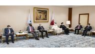 Amir H H Sheikh Tamim bin Hamad Al Thani meeting with Their Excellencies, Heads of State, and heads of delegations of countries participating in the 6th Gas Exporting Countries Forum at the Doha Sheraton Hotel, yesterday.
