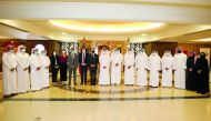 Attorney-General H E Dr. Issa bin Saad Al Jafali Al Nuaimi, Ambassador of France to Qatar  Jean-Baptiste Faivre and French judges participating in the training course, along with other officials during the ceremony.