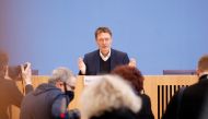 German Health Minister Karl Lauterbach gestures during a news conference on the current situation regarding the coronavirus disease (COVID-19) pandemic, in Berlin, Germany, February 25, 2022. REUTERS/Michele Tantussi

