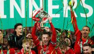 Liverpool's Jordan Henderson lifts the trophy as they celebrate winning the Carabao Cup Action Images via Reuters/John Sibley 