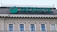 The logo of the Russian Sberbank Europe AG bank is seen on their headquarters in Vienna, Austria, on February 28, 2022. (REUTERS/Leonhard Foeger/File Photo)