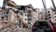 A view shows a residential building destroyed by recent shelling, as Russia's invasion of Ukraine continues, in the city of Irpin in the Kyiv region, Ukraine March 2, 2022. REUTERS/Serhii Nuzhnenko

