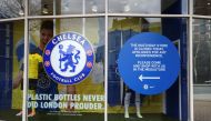 A shop selling the merchandise of Chelsea Football Club is seen closed after Britain imposed sanctions on its Russian owner, Roman Abramovich, in London, Britain, March 10, 2022. REUTERS/Hannah Mckay
