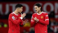 January 22, 2022 Manchester United's Cristiano Ronaldo and Edinson Cavani REUTERS/Phil Noble 