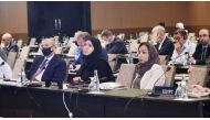 Deputy Speaker of Shura Council H E Dr. Hamda bint Hassan Al Sulaiti and Qatar's Ambassador to Indonesia H E Fawzia bint Idris Al Sulaiti attending an IPU committee meeting in Bali, Indonesia, yesterday. 
