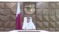 Deputy Prime Minister and Minister of Foreign Affairs H E Sheikh Mohammed bin Abdulrahman Al Thani  addressing the celebration to mark the 50th anniversary of the establishment of diplomatic relations hosted by the Embassy of the State of Qatar in Tokyo, yesterday.
