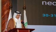 Shura Council Speaker H E Hassan bin Abdullah Al Ghanim speaking during the African Parliamentary Conference in Doha, yesterday.