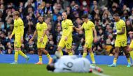 Brentford's Christian Eriksen celebrates scoring their second goal with teammates REUTERS/Chris Radburn