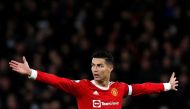 January 3, 2022 Manchester United's Cristiano Ronaldo reacts/File Photo