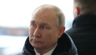 Russian President Vladimir Putin visits the construction site of the Amur launch complex for Angara rockets at the Vostochny Cosmodrome in Amur Region, Russia April 12, 2022. Sputnik/Mikhail Klimentyev/Kremlin via REUTERS