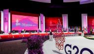  Head of delegates prepare for a meeting on the last day of the G20 finance ministers and central bank governors meeting in Jakarta, Indonesia, February 18, 2022. Mast Irham / Pool via REUTERS
