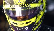 April 22, 2022 Mercedes' Lewis Hamilton before practice REUTERS/Guglielmo Mangiapane