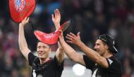 Bayern Munich's Leon Goretzka and Robert Lewandowski celebrate after winning the Bundesliga REUTERS/Andreas Gebert 