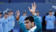 April 24, 2022 Spain's Carlos Alcaraz Garfia celebrates after winning the final match against Spain's Pablo Carreno Busta REUTERS/Albert Gea
