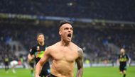 Inter Milan's Lautaro Martinez celebrates scoring their third goal REUTERS/Daniele Mascolo
