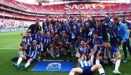 FC Porto players celebrate after winning the Primeira Liga REUTERS/Pedro Nunes

