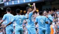 Manchester City's Rodri celebrates scoring their third goal REUTERS/Phil Noble