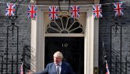 British Prime Minister Boris Johnson speaks during an event to promote British businesses, at Downing Street, London Britain May 9, 2022. Reuters/Toby Melville/Pool
 