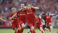 Soccer Football - FA Cup - Final - Chelsea v Liverpool - Wembley Stadium, London, Britain - May 14, 2022 Liverpool's Kostas Tsimikas celebrates after scoring the winning penalty in the shoot-out Action Images via Reuters.