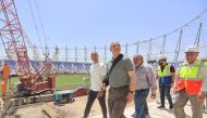 AGCFF officials during their visit to the Al Mina Stadium in Basra, Iraq, yesterday.