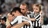 Juventus' Giorgio Chiellini and Paulo Dybala react after the match REUTERS/Massimo Pinca