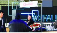 Vodafone Qatar booth at the career fair