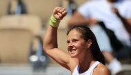 May 30, 2022 Russia's Daria Kasatkina celebrates winning her fourth round match against Italy's Camila Giorgi REUTERS/Pascal Rossignol