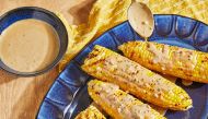 Grilled Corn With Peanut Sauce. Photo by Tom McCorkle for The Washington Post.
