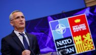 NATO Secretary General Jens Stoltenberg during a news conference at the Alliance's headquarters in Brussels, Belgium, on June 27, 2022. (Reuters/Johanna Geron)