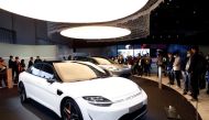Sony Vision-S 01 and Vision-S 02 electric vehicles are displayed during CES 2022 at the Las Vegas Convention Center in Las Vegas, Nevada. (Reuters/Steve Marcus/File Picture)