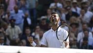 Serbia's Novak Djokovic celebrates winning his semi-final match against Britain's Cameron Norrie. (Reuters/Toby Melville)

