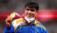 File photo: Gold medallist Neeraj Chopra of India during the medal ceremony for the men's javelin throw at the 2020 Summer Olympics, in Tokyo, Japan, on August 7, 2021. (REUTERS/Andrew Boyers)
