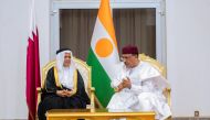 President of Niger H E Mohamed Bazoum with Ambassador of Qatar H E Ahmed bin Abdulrahman Al Sunaidi, in Niamey, Niger.  
