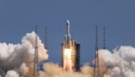 A Long March-5B Y3 rocket, carrying the Wentian lab module for China's space station under construction, takes off from Wenchang Spacecraft Launch Site in Hainan province, China July 24, 2022. China Daily via REUTERS ATTENTION EDITORS - THIS IMAGE WAS PROVIDED BY A THIRD PARTY. CHINA OUT.