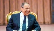 Russia's Foreign Minister Sergei Lavrov during a meeting with Republic of Congo's President Denis Sassou Nguesso in Oyo, Republic of Congo, July 25, 2022. (Reuters)

