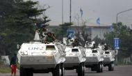 File Photo: United Nations peacekeeping troops patrol the streets in armoured personnel carriers on election day in Democratic Republic of Congo's capital Kinshasa on July 30, 2006. (REUTERS/Finbarr O'Reilly)