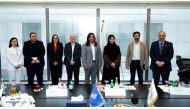 Delegates from the Venezuelan embassy in Doha with a delegation from RedRadiove during a visit to the Al Jazeera Media Institute.