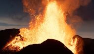 File Photo: Lava erupts from the Fagradalsfjall volcano on the Reykjanes Peninsula in southwestern Iceland on May 18, 2021. (Reuters)